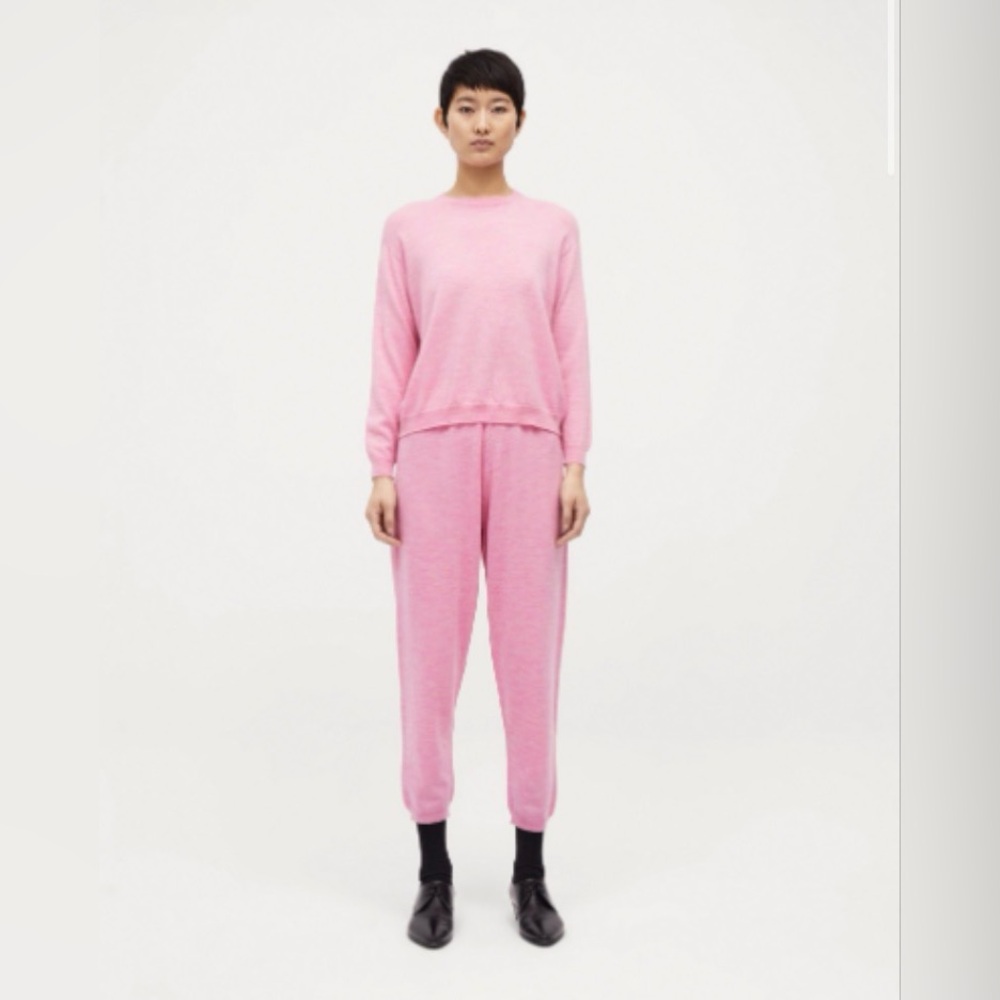 Babaa trousers no25 candy - Fine Merino Pink Jogger Pants  - One Size